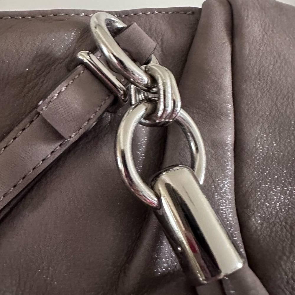 COACH Sophia Madison Gray Iridescent Leather Satchel Handbag Shoulder Bag - Picture 6 of 9